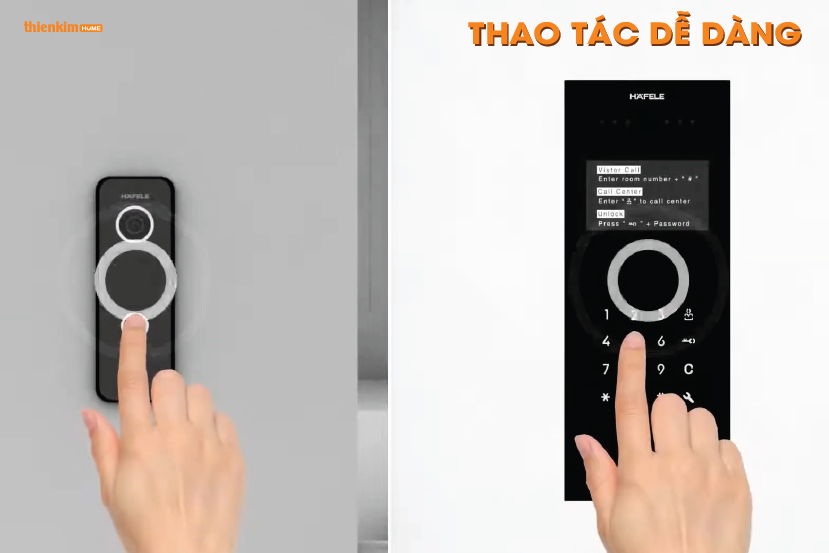 Thao tác dễ dàng Chuông cửa có camera Hafele SLEEK 959.23.085